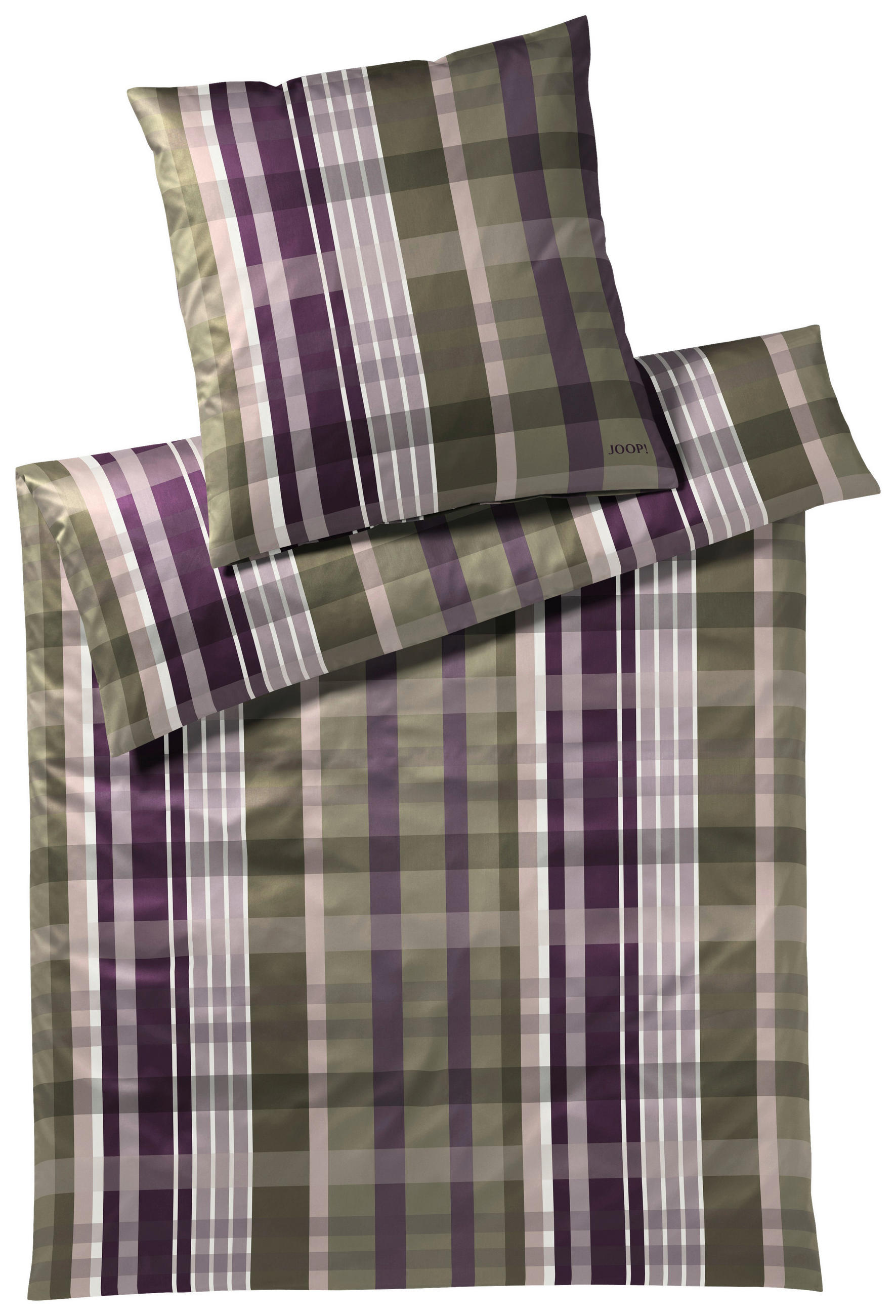 BETTWÄSCHE CHECKS Makosatin 200/220 cm  - Lila/Grün, Basics, Textil (200/220cm) - Joop!