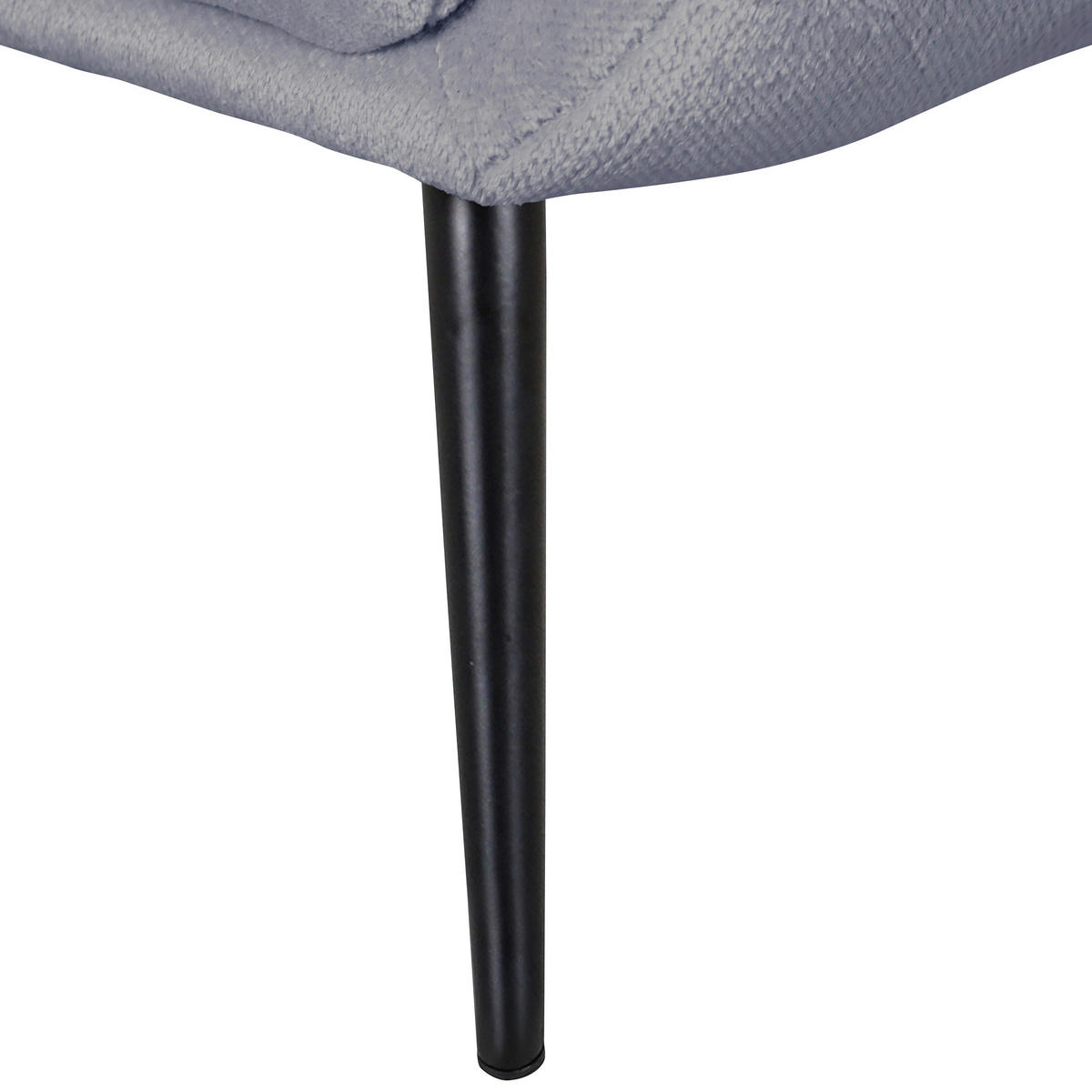 OHRENSESSEL Flachgewebe Grau  - Schwarz/Grau, Trend, Textil/Metall (75/111/83cm) - Ambia Home
