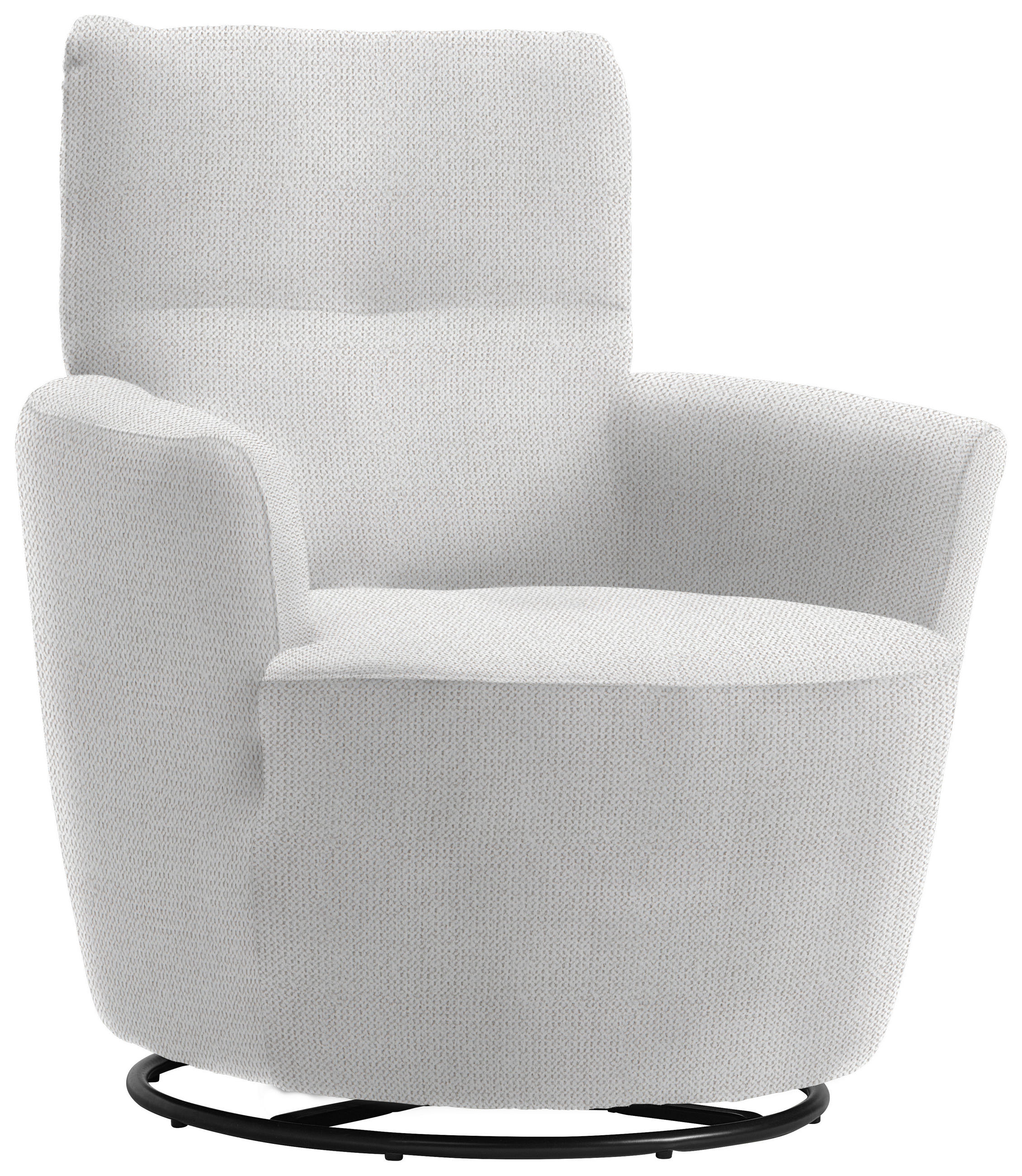 SESSEL in Chenille, Flachgewebe Grauweiss  - Schwarz/Grauweiss, Design, Textil/Metall (81/92/84cm) - Xora