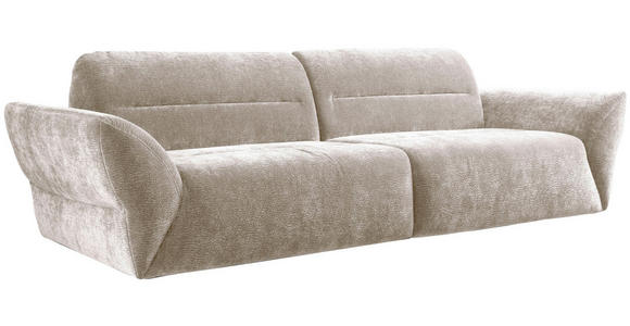 BIGSOFA Chenille Creme  - Creme/Schwarz, KONVENTIONELL, Kunststoff/Textil (300/91/116cm) - Cantus