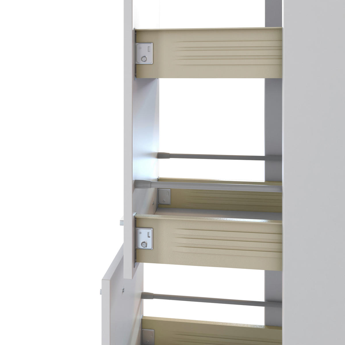 APOTHEKERSCHRANK 30/200/57 cm  in Weiß  - Alufarben/Weiß, KONVENTIONELL, Holzwerkstoff/Kunststoff (30/200/57cm) - FlexWell