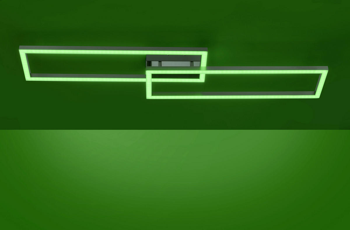 LED-DECKENLEUCHTE Lolasmart-Maxi  Smart 110/26,5/8,5 cm   - Silberfarben, Design, Kunststoff/Metall (110/26,5/8,5cm)