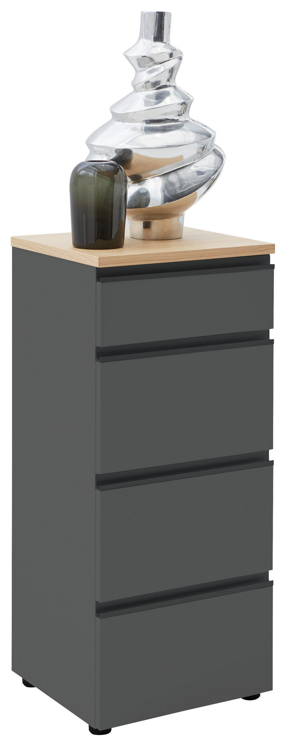 KOMMODE 45/102/41 cm  in Grau  - Eichefarben/Schwarz, Design, Holz/Holzwerkstoff (45/102/41cm) - Dieter Knoll