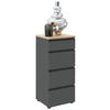 KOMMODE 45/102/41 cm  in Grau, Eichefarben  - Eichefarben/Schwarz, Design, Holz/Holzwerkstoff (45/102/41cm) - Dieter Knoll
