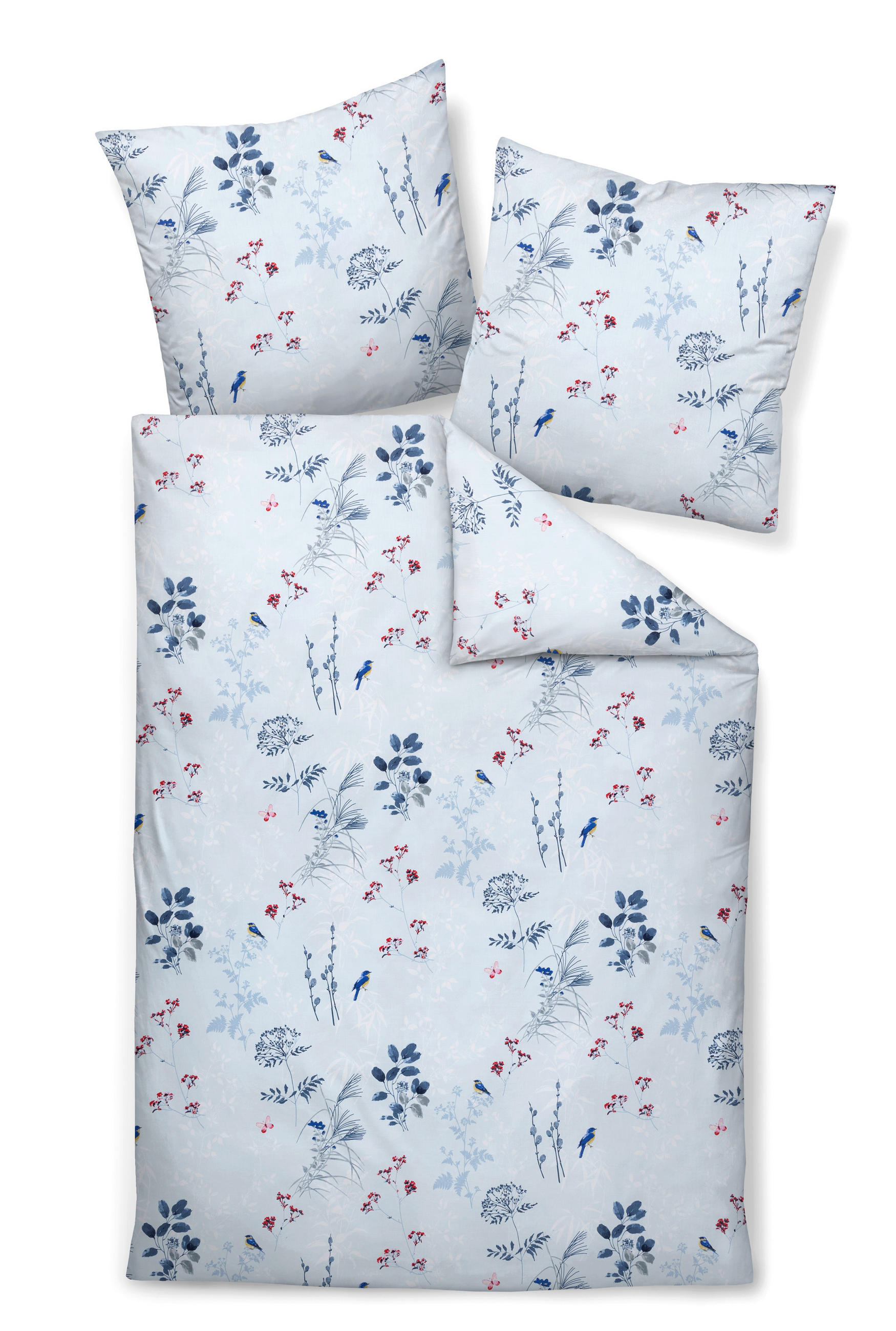 BETTWÄSCHE 2-teilig Makosatin 135/200 cm  - Hellblau, Design, Textil (135/200cm) - Janine