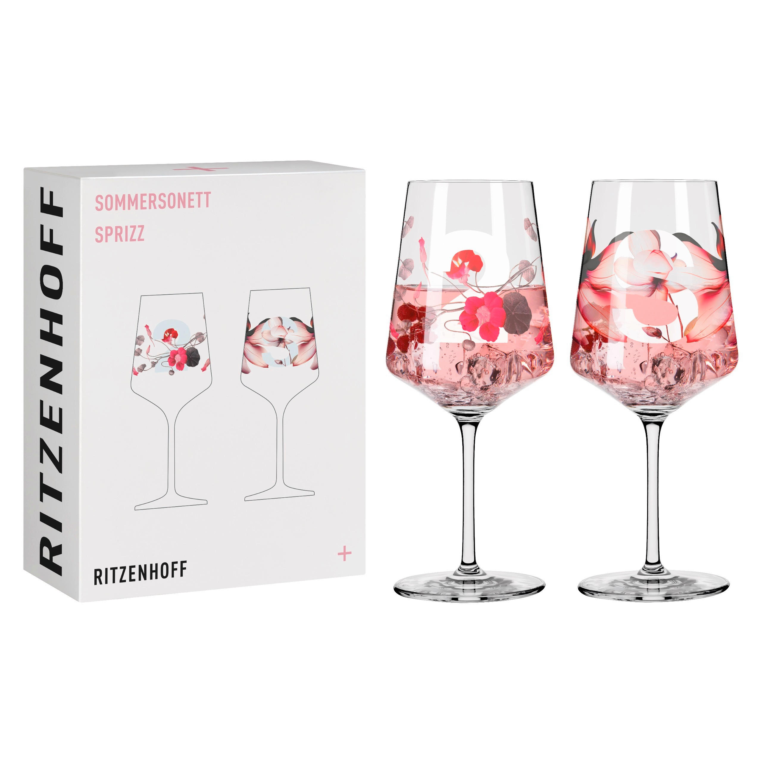SPRITZERGLAS 544 ml 2-teilig  - Rosa/Weiß, LIFESTYLE, Glas (9,3/9,3/22,5cm) - Ritzenhoff