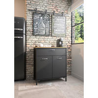 KÜCHENUNTERSCHRANK 81/90/41 cm  in  - Schwarz, Trend, Holzwerkstoff/Kunststoff (81/90/41cm) - MID.YOU