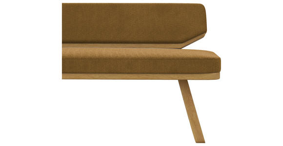 SITZBANK 190/80/52 cm Flachgewebe Schwarz, Currygelb Eiche massiv  - Currygelb/Schwarz, Basics, Holz/Textil (190/80/52cm) - Carryhome