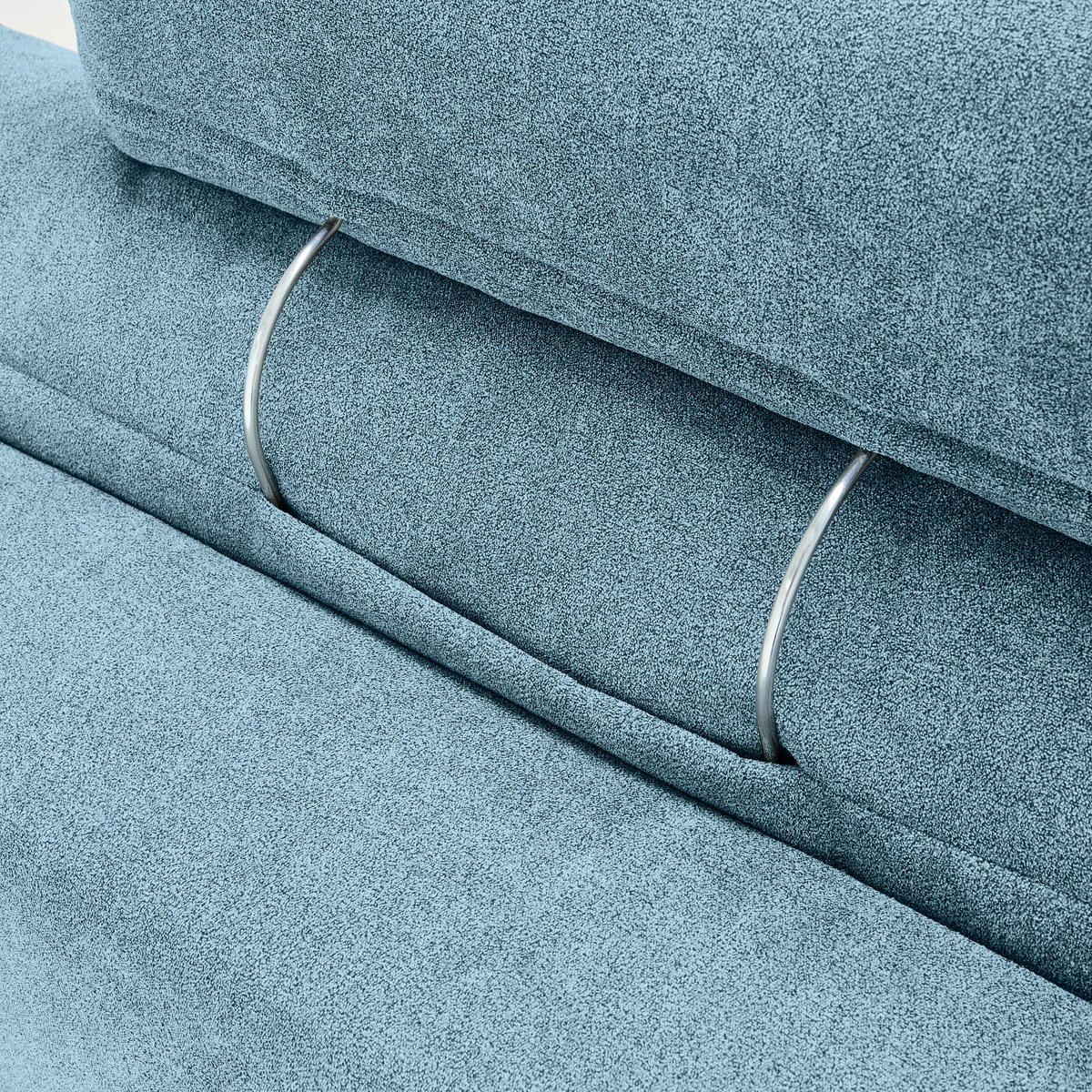 WOHNLANDSCHAFT in Velours Petrol  - Chromfarben/Petrol, Konventionell, Kunststoff/Textil (198/363/170cm) - Hom`in
