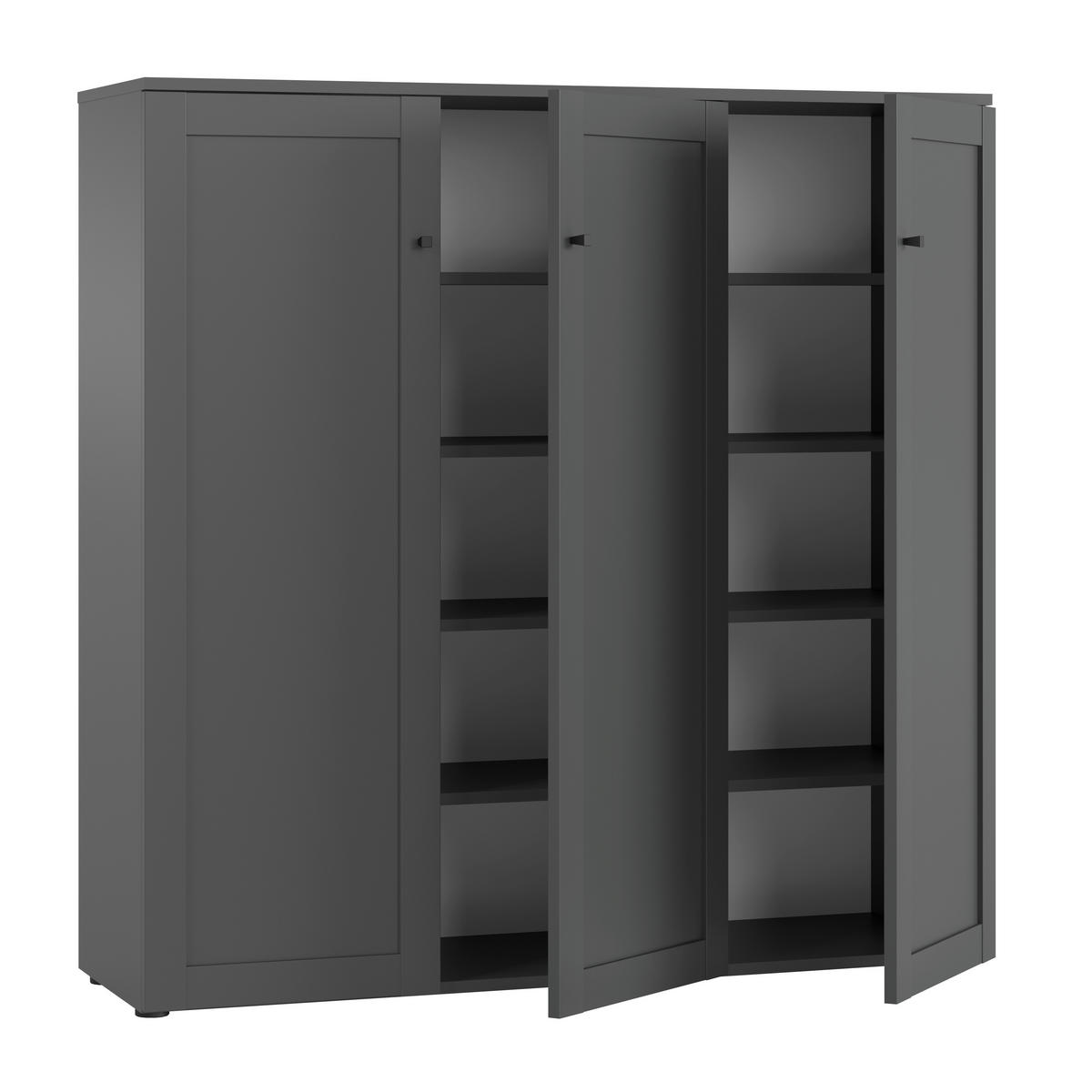 SCHUHSCHRANK  in 121/122/38 cm  - Anthrazit/Schwarz, MODERN, Holzwerkstoff/Kunststoff (121/122/38cm) - Boxxx