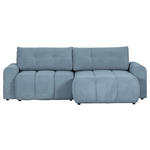 ECKSOFA Blau Flachgewebe  - Blau/Schwarz, KONVENTIONELL, Kunststoff/Textil (256/157cm) - Carryhome