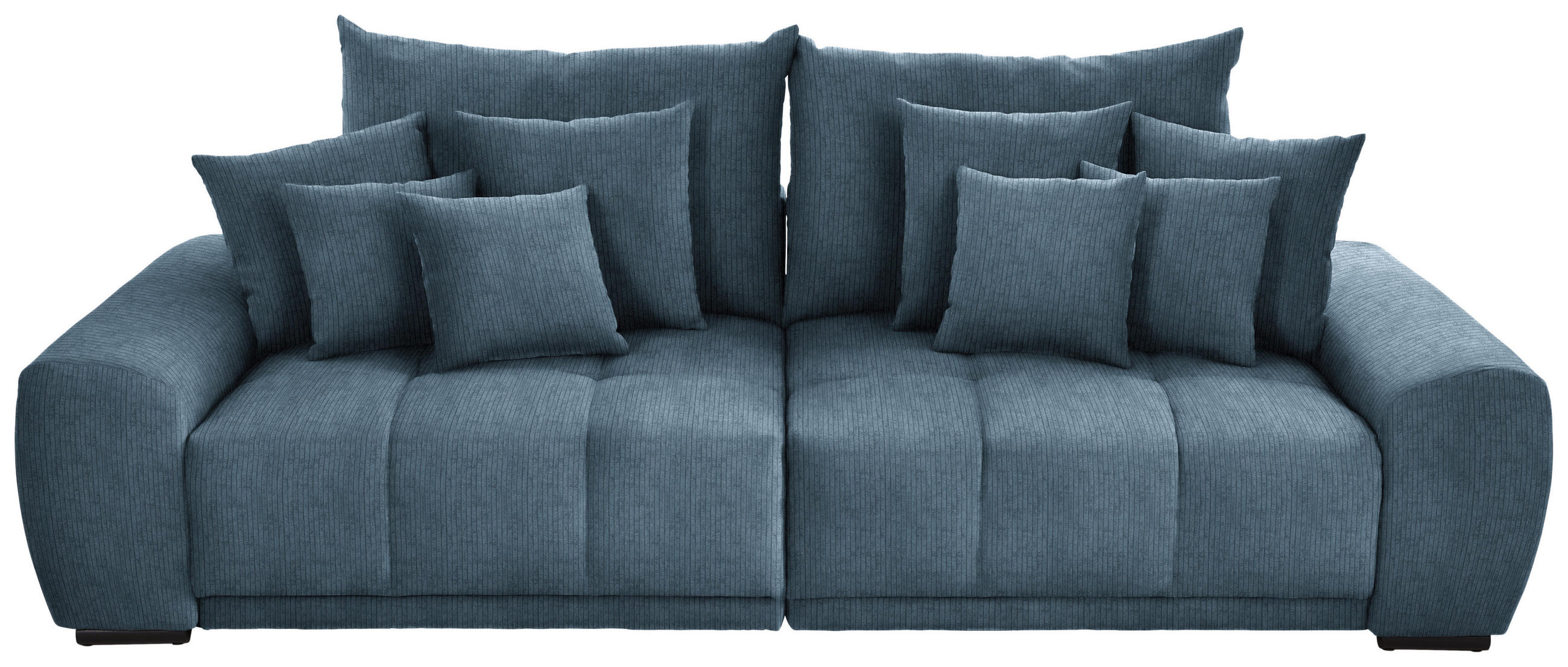BIGSOFA Feincord Blau  - Blau/Schwarz, KONVENTIONELL, Holz/Textil (280/67/120cm) - Carryhome