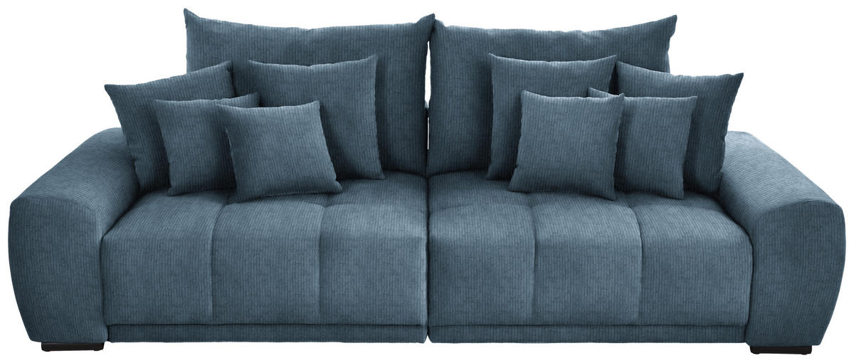 BIG SOFFA i tunn manchester blå  - blå/svart, Klassisk, trä/textil (280/67/120cm) - MID.YOU