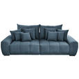 BIGSOFA in Feincord Blau  - Blau/Schwarz, KONVENTIONELL, Holz/Textil (280/67/120cm) - Carryhome