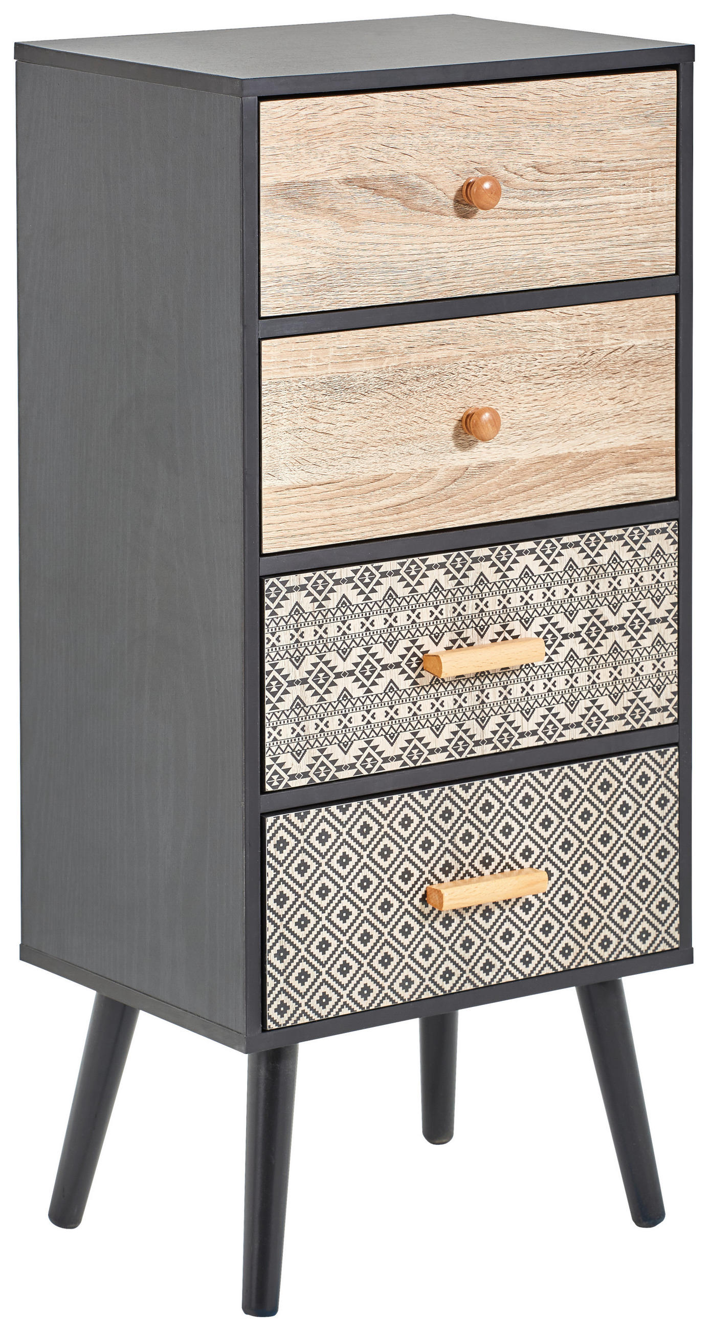 Carryhome Kommode Mehrfarbig, Schwarz 38x84.7x29 cm