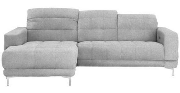 ECKSOFA in Webstoff Hellgrau  - Chromfarben/Hellgrau, Design, Textil/Metall (187/260cm) - Xora