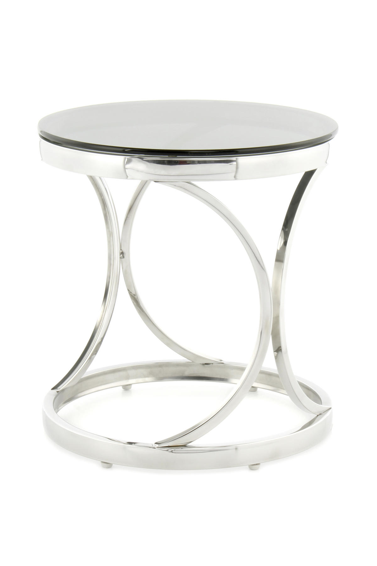 BEISTELLTISCH in Metall, Glas 40/40/42 cm  - Silberfarben/Schwarz, Basics, Glas/Metall (40/40/42cm) - Kayoom