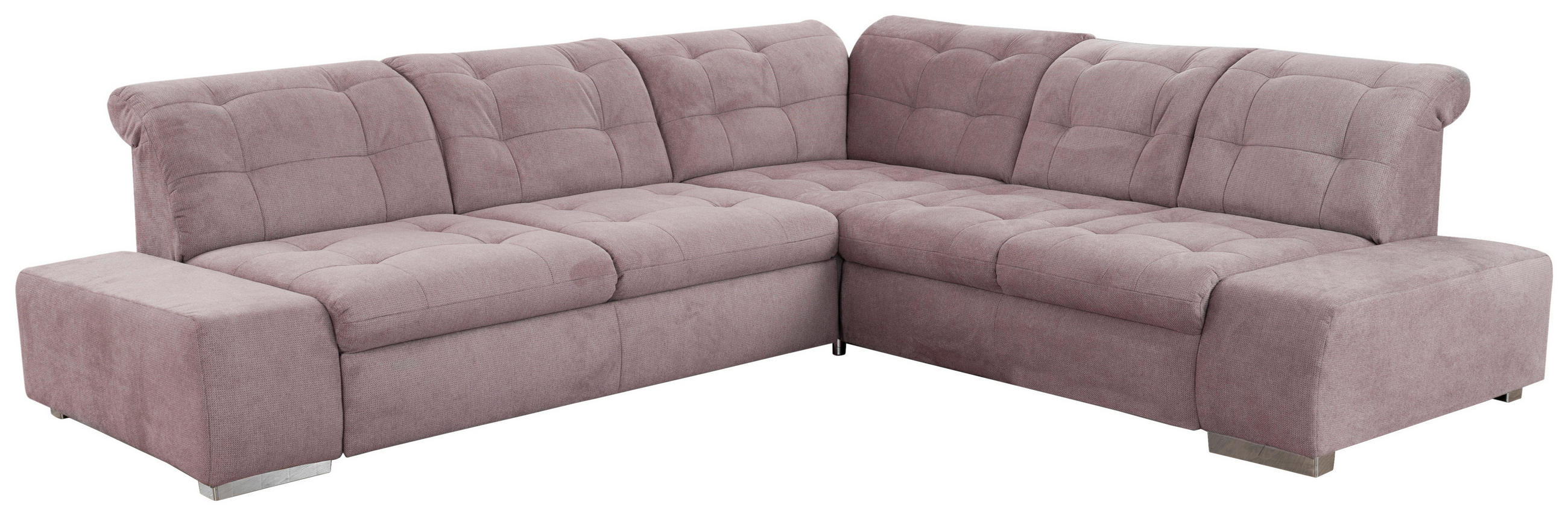 ECKSOFA in Flachgewebe Flieder  - Chromfarben/Flieder, Modern, Kunststoff/Textil (283/254cm) - Sit & More