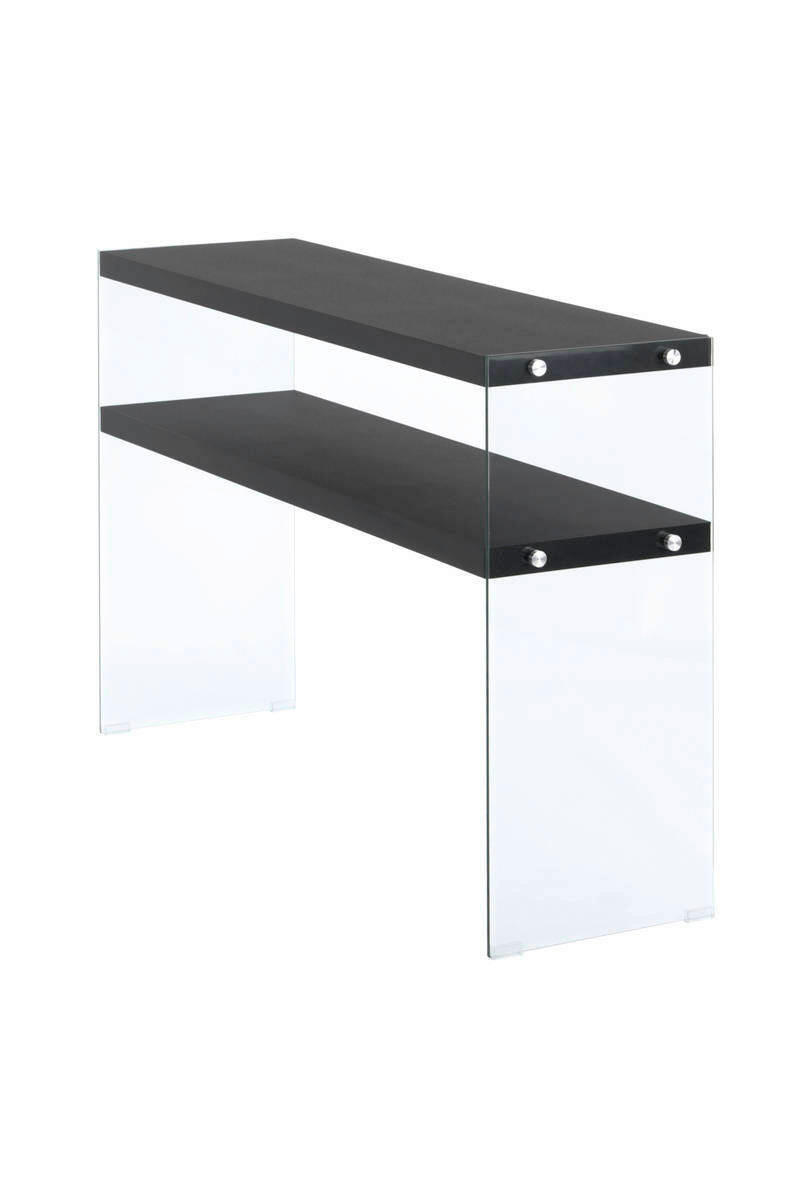 SIDOBORD i glas, trämaterial 32/110/75 cm  - klar/svart, Basics, trämaterial/glas (32/110/75cm) - Kayoom