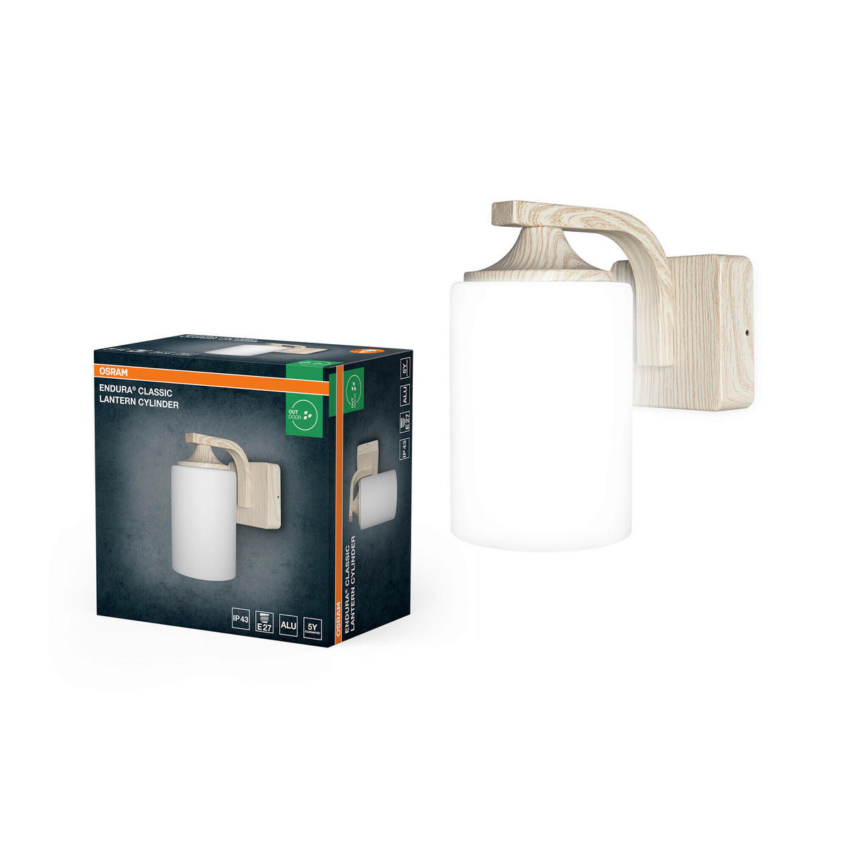 AUßENLEUCHTE 21/11,8/21,2 cm   - Naturfarben, Basics, Glas/Metall (21/11,8/21,2cm) - Osram