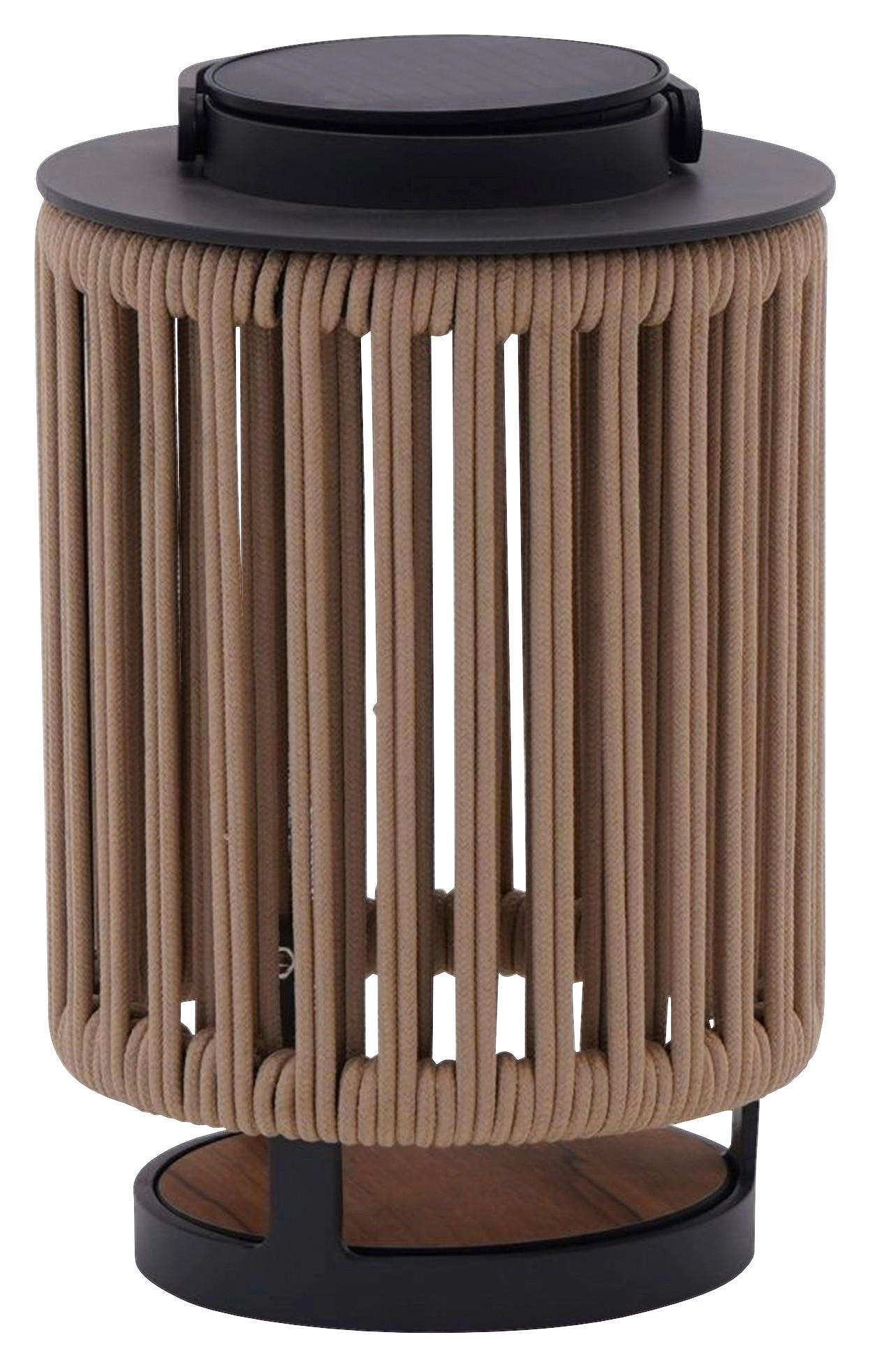 SOLARLEUCHTE 21,5/32,5/21,5 cm   - Dunkelgrau/Naturfarben, Design, Kunststoff/Textil (21,5/32,5/21,5cm) - Ambia Garden