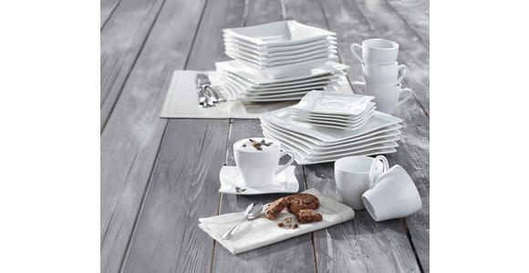 KAFFEESERVICE Weiß Swing 18-teilig  - Weiß, Basics, Keramik - Novel