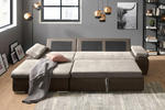 ECKSOFA Schlammfarben, Beige Flachgewebe  - Schlammfarben/Beige, Design, Kunststoff/Textil (175/271cm) - MID.YOU