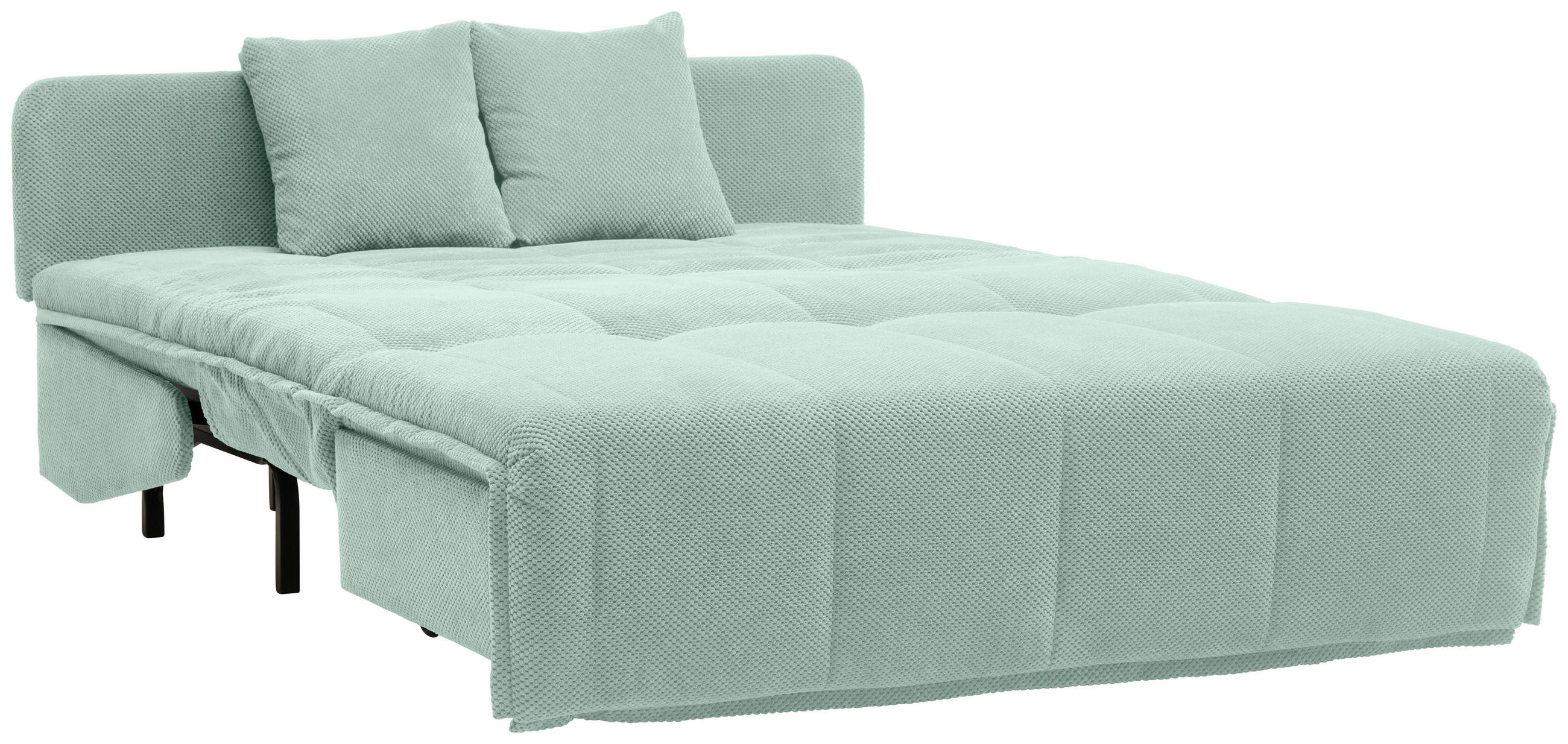 SCHLAFSOFA Velours Mintgrün  - Schwarz/Mintgrün, Design, Kunststoff/Textil (148/88/110cm) - Livetastic