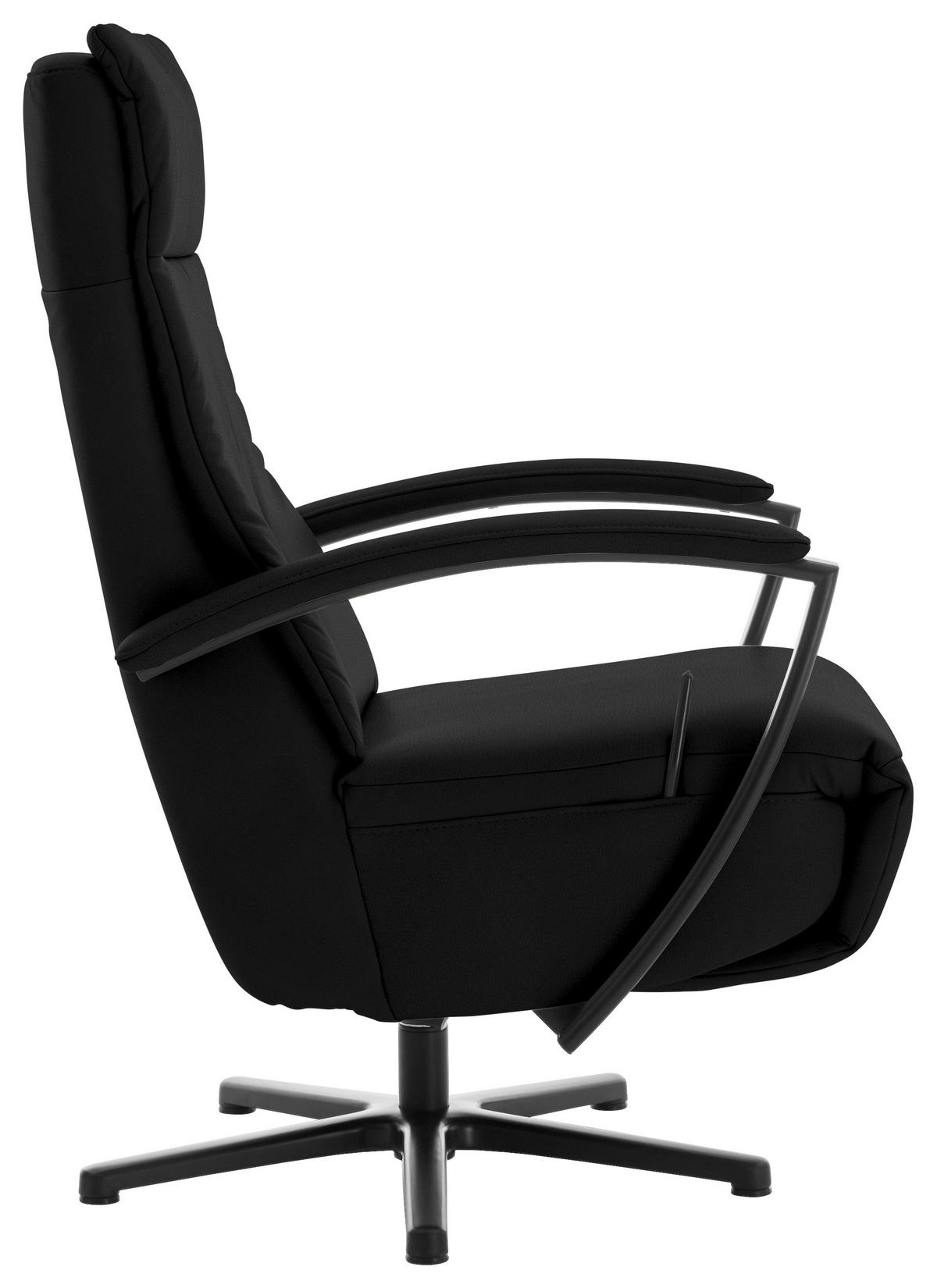 RELAXSESSEL in Leder Schwarz  - Schwarz, Design, Leder/Metall (76/112/83cm) - Beldomo Speed