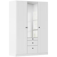 DREHTÜRENSCHRANK 136/197/54 cm,  in Weiß, 3-türig  - Schwarz/Weiß, KONVENTIONELL, Glas/Holzwerkstoff (136/197/54cm) - home24