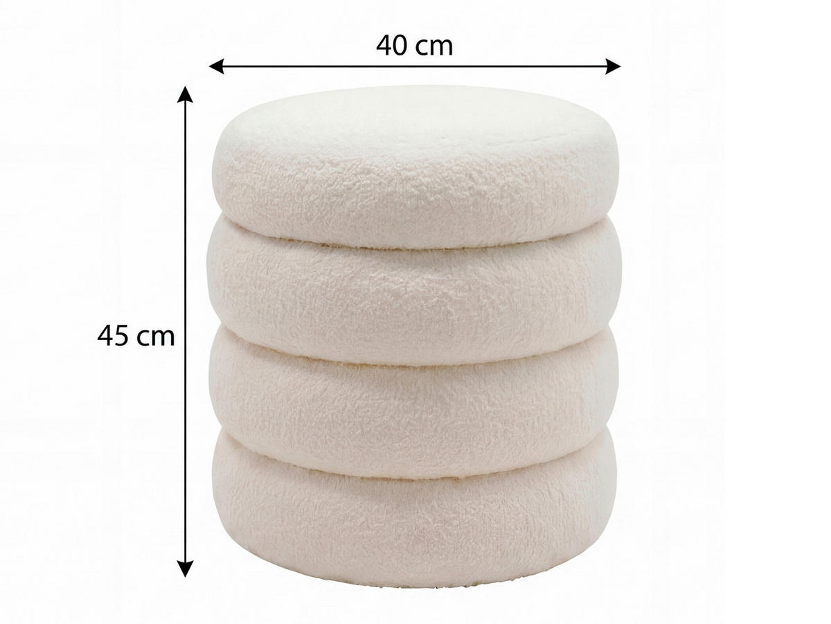 HOCKER Textil Creme  - Creme, Design, Textil (40/45/40cm) - Livetastic
