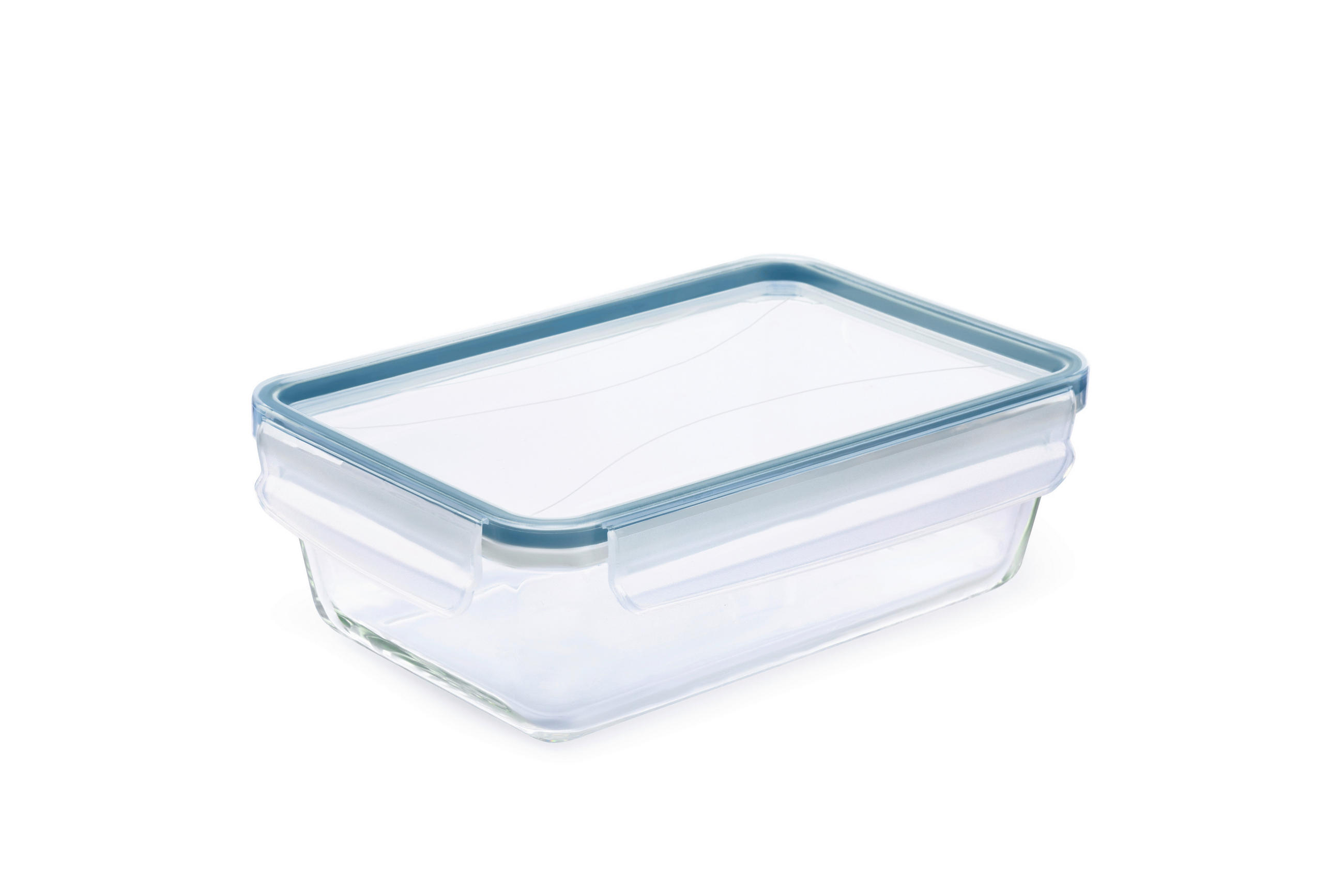 FRISCHHALTEDOSE CLIC & LOCK 1,3 L  - Blau/Transparent, Basics, Glas/Kunststoff (24/16,5/7,8cm) - Rotho