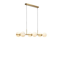 HÄNGLAMPA Carrara Globus 105/30 cm  - vit/guldfärgad, Basics, metall/glas (105/30cm) - It's about Romi