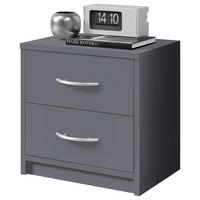 NOČNÝ STOLÍK, grafitová, 38,5/39/28,2 cm - čierna/sivá, Basics, kompozitné drevo/plast (38,5/39/28,2cm) - Carryhome