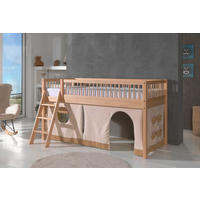 HOCHBETT 90/200 cm,  in Buchefarben, Absturzsicherung, Vorhang, Rollrost  - Buchefarben/Naturfarben, MODERN, Holz (90/200cm) - Vipack