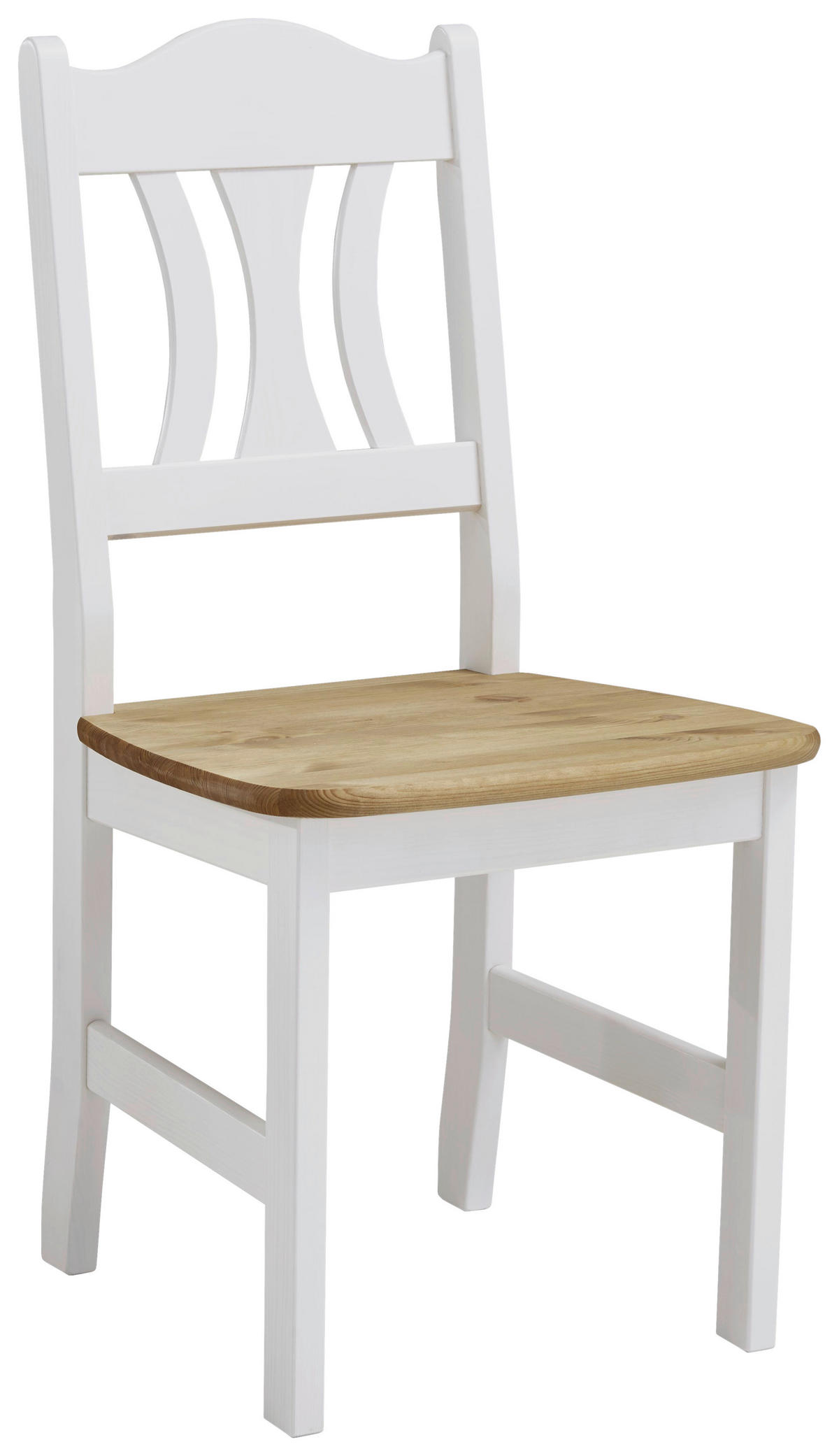 STUHL Weiß, Laugenfarbig Kiefer massiv  - Laugenfarbig/Weiß, ROMANTIK / LANDHAUS, Holz (44/92/45cm) - Boxxx