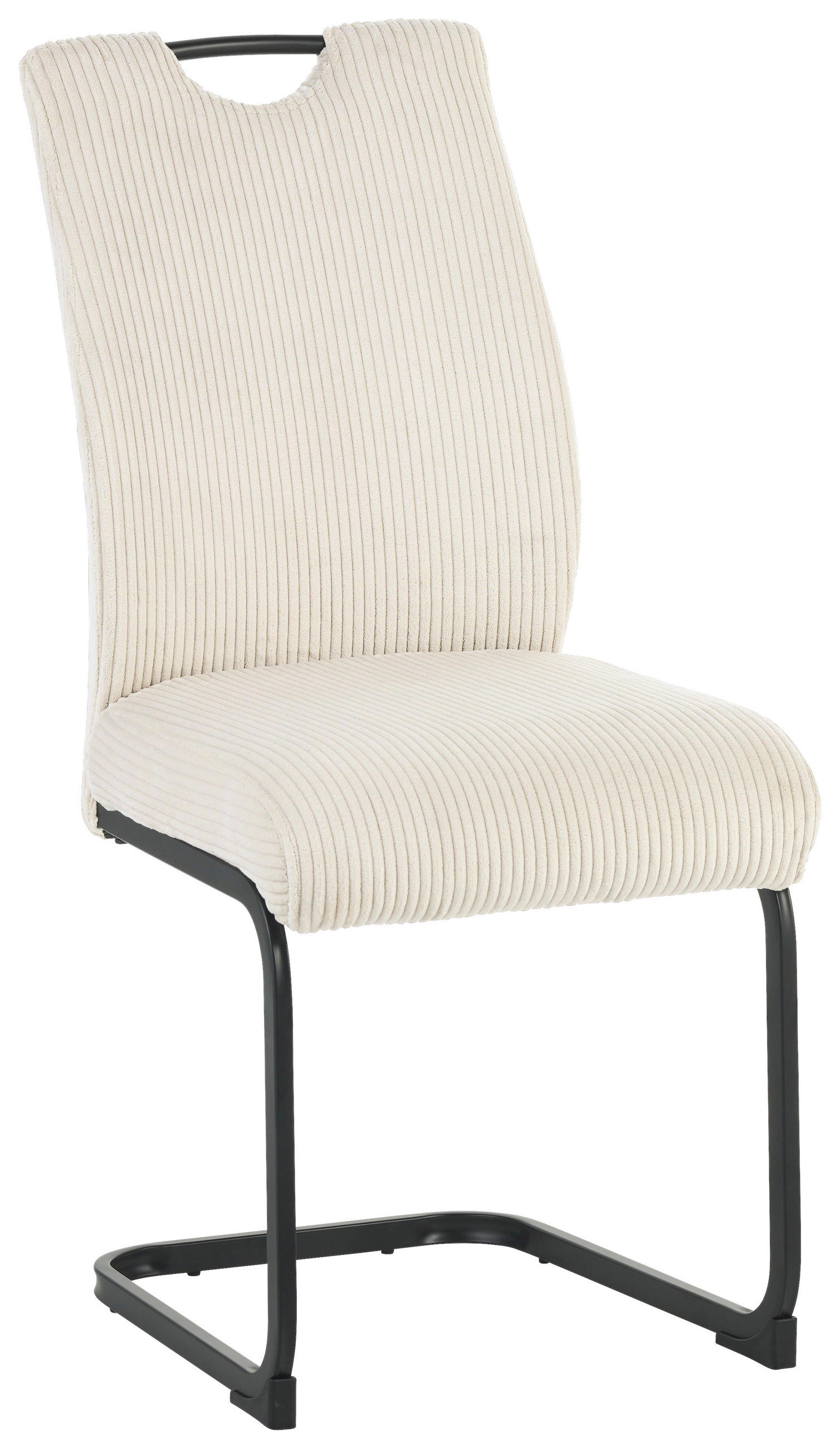 SCHWINGSTUHL  in Eisen Cord  - Beige/Schwarz, Design, Textil/Metall (43/97/57cm) - home24