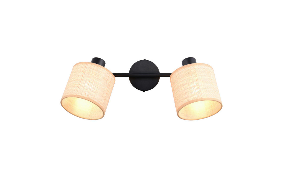 SPOTLIGHT 42,5/25/13 cm   - svart/naturfärgad, Natur, metall/textil (42,5/25/13cm)