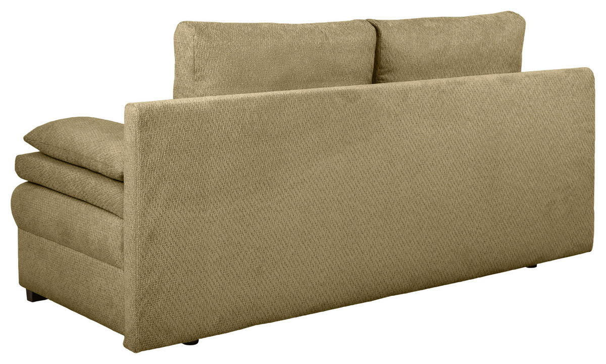 SCHLAFSOFA  mit Liegefunktion, Schlafen auf Sitzhöhe, Rücken echt Struktur Olivgrün  - Schwarz/Olivgrün, KONVENTIONELL, Kunststoff/Textil (195/93/83cm) - Carryhome