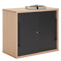 AKTENSCHRANK 80/72-78,5/43 cm  - Eichefarben/Anthrazit, Design, Holzwerkstoff (80/72-78,5/43cm)