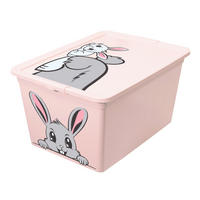 BOX NA HRAČKY - růžová, Basics, plast (48,5/36/25cm) - My Baby Lou