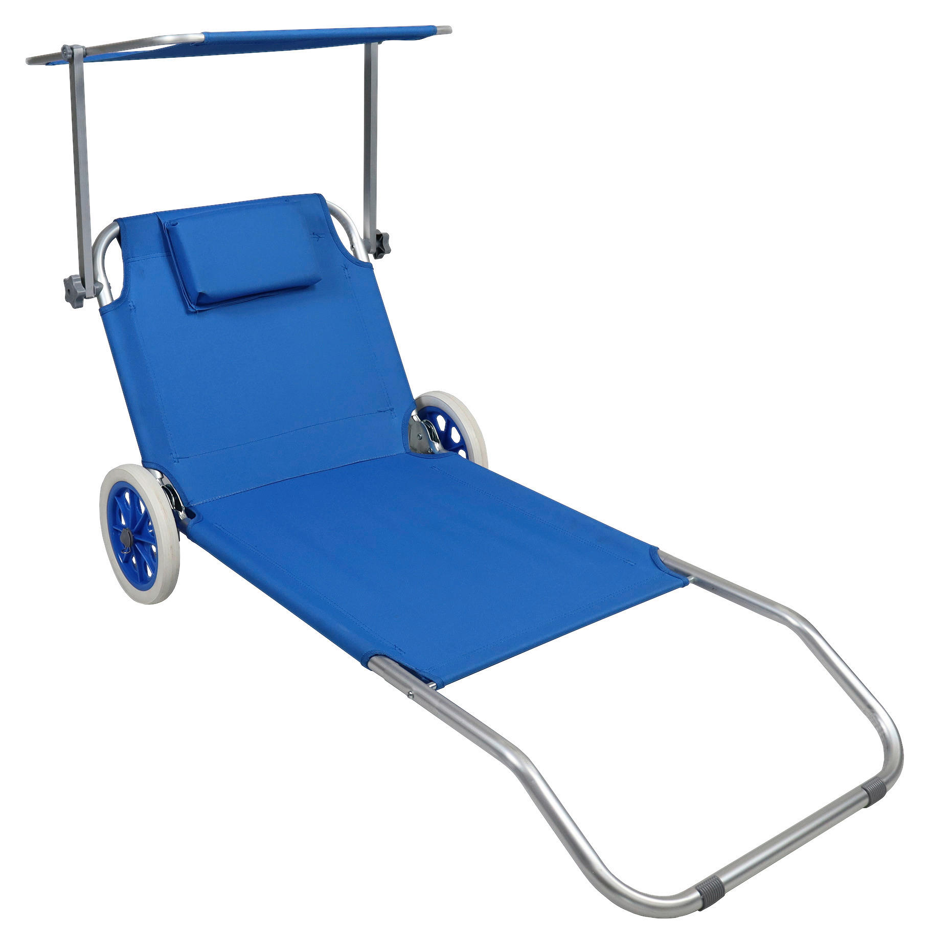 GARTENLIEGE 165/16/65 cm  - Blau, Basics, Textil/Metall (165/16/65cm) - MID.YOU