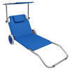 GARTENLIEGE 165/16/65 cm  - Blau, Basics, Textil/Metall (165/16/65cm) - MID.YOU