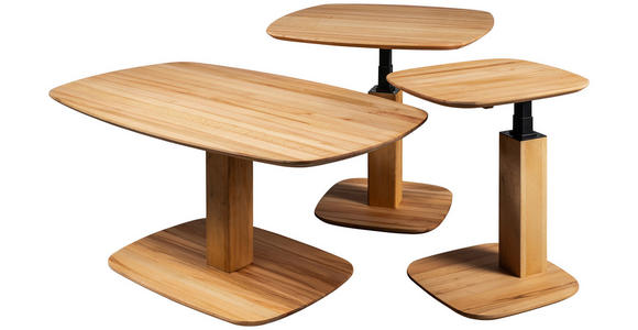 BEISTELLTISCH 50/40/48-67 cm Buche Hartholz Buchefarben rechteckig  - Buchefarben, Design, Holz (50/40/48-67cm) - Linea Natura