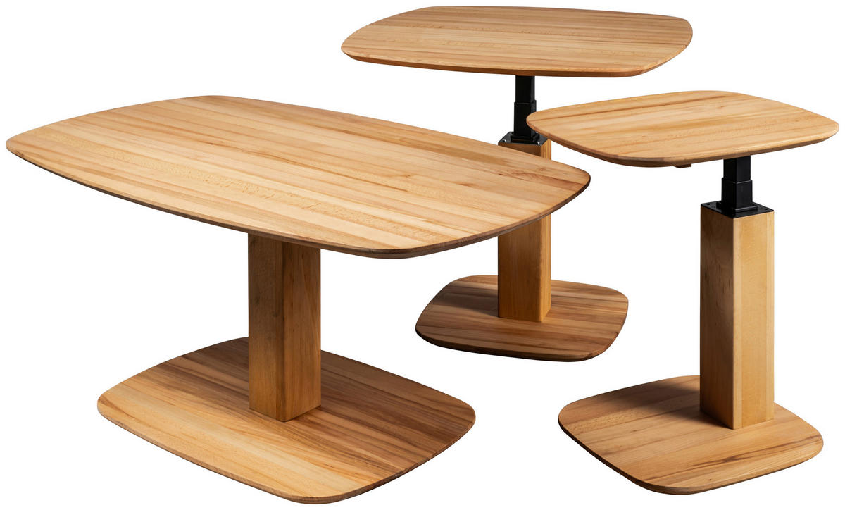 COUCHTISCH Buche Hartholz 110/65/48-67 cm organisch Buchefarben  - Buchefarben, Design, Holz (110/65/48-67cm) - Linea Natura