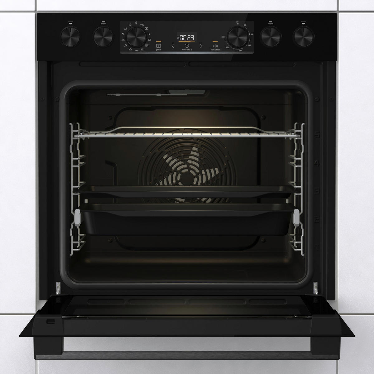 HERDSET RED PEPPER SCB  - Schwarz, Basics, Glas/Metall (59,5/59,5/56,4cm) - Gorenje