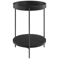 BEISTELLTISCH 43/43/59 cm Eiche furniert Anthrazit, Schwarz rund  - Anthrazit/Schwarz, Design, Holz/Metall (43/43/59cm) - Musterring