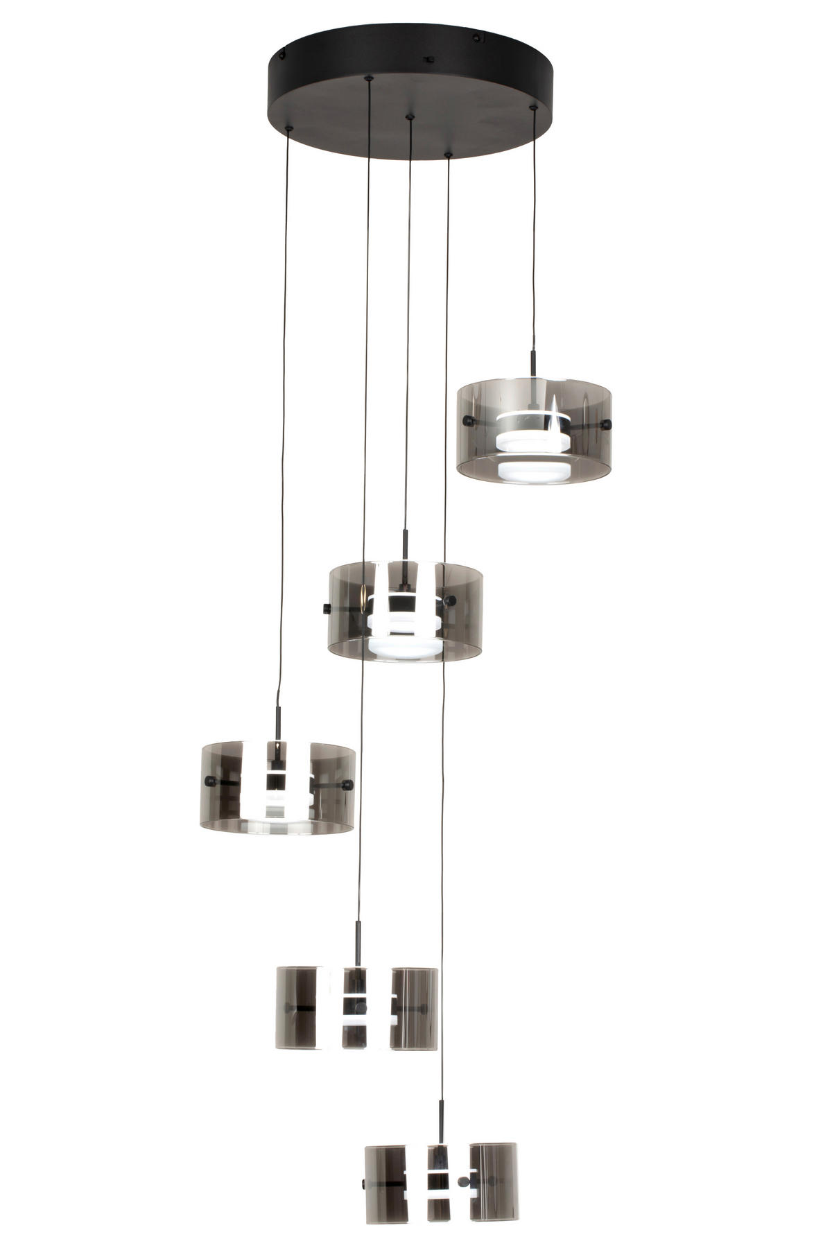 LED-HÄNGELEUCHTE Nusakan 43/150 cm   - Schwarz, Design, Glas/Kunststoff (43/150cm) - Novel