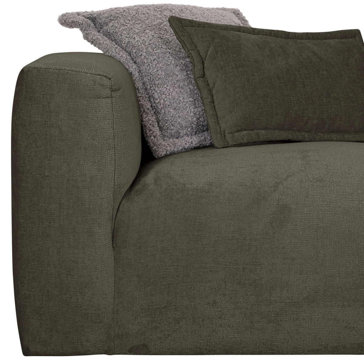 ECKSOFA Dunkelgrau Chenille  - Dunkelgrau/Schwarz, Design, Kunststoff/Textil (280/175cm) - Landscape
