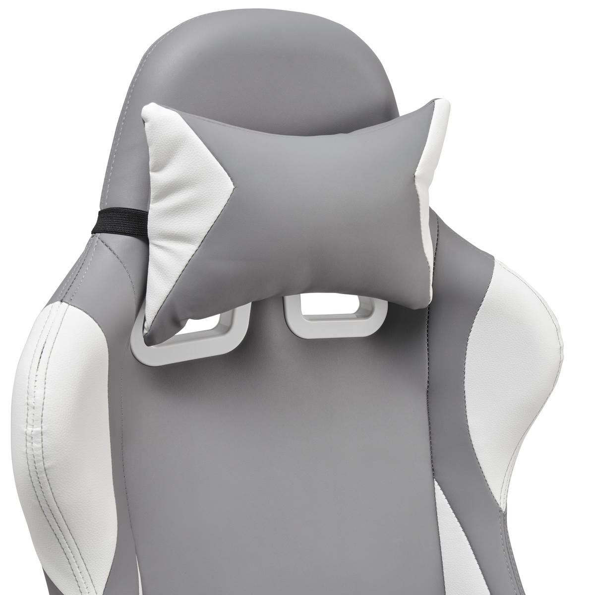 GAMINGSTUHL  in Lederlook Grau, Weiss  - Weiss/Grau, Modern, Kunststoff/Textil (66/126-134/59cm) - Livetastic
